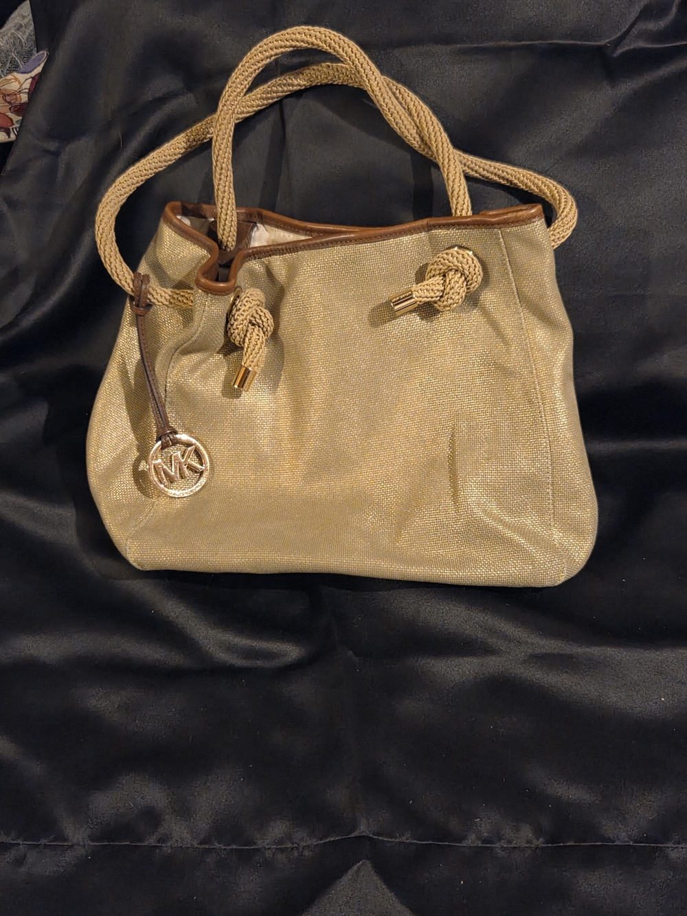 Michael Kors Gold Rope-Handle Tote Bag